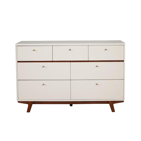 Templeton Dakota 7 Drawer Dresser, White with Acorn Accents - 36 x 56 x 18 in. TE2751427
